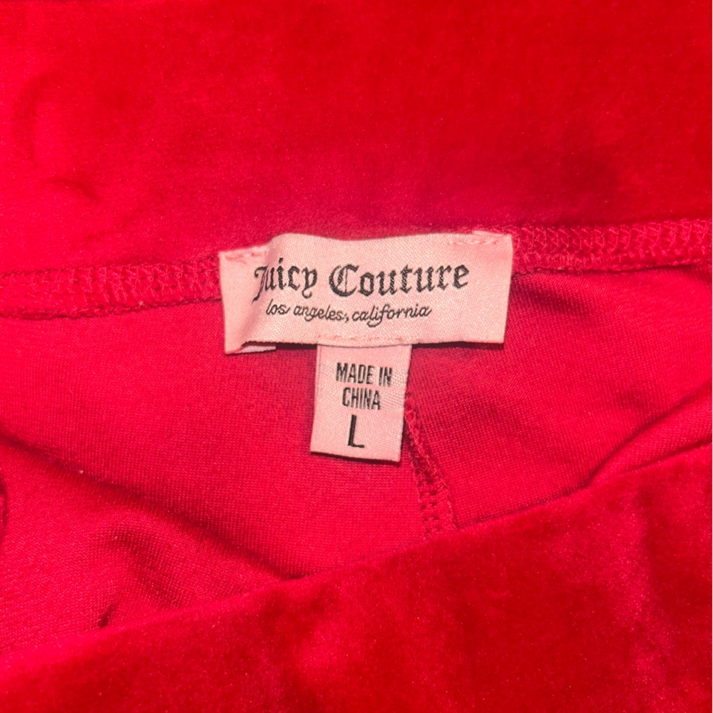 Juicy Couture Vibrant Red Velour Hoodie - Picture 2 of 3